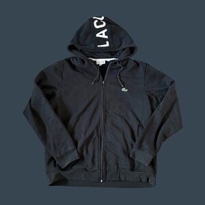 Lacoste Black Full-Zip Hoodie With Logo Detail Mens Size XXL